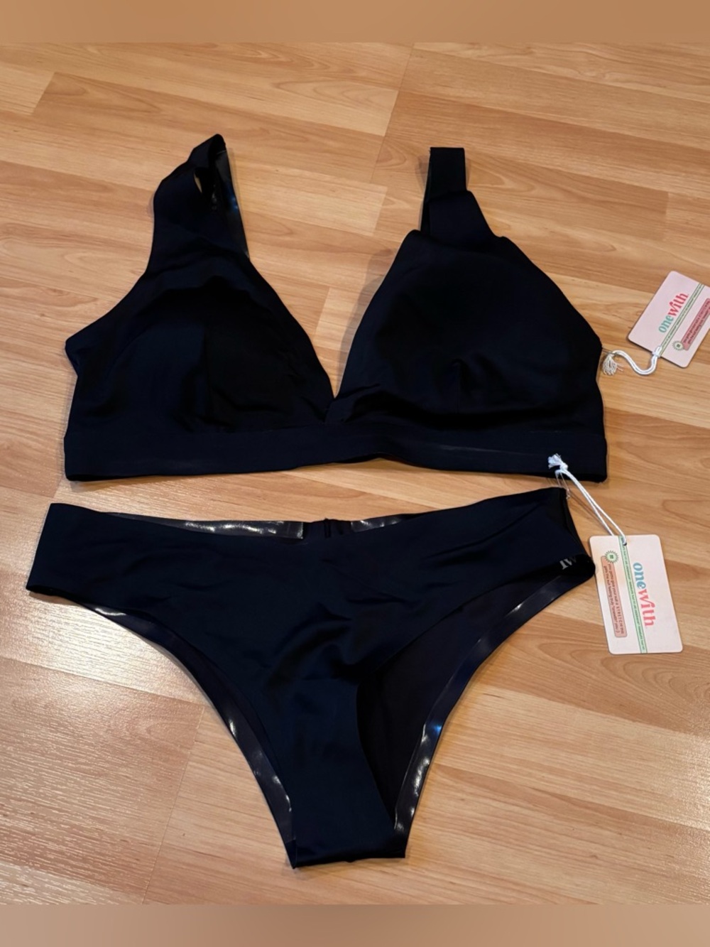 Onewith Black Women’s Two-Piece Swim Set - Top & Bikini Bottoms